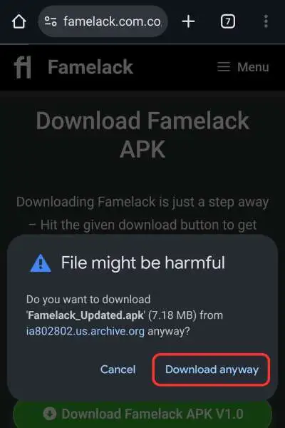 Download Famelack APK File